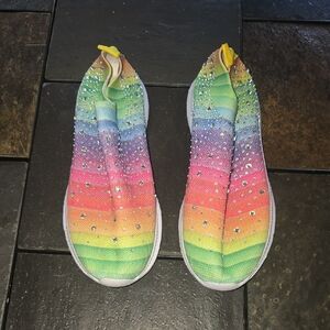 Rainbow Glitter Slip-On Shoes